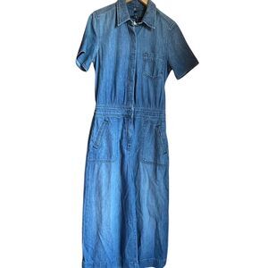 NWT 7-for-all-mankind Women's Blue Denim Jumpsuit Size small